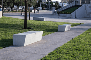 banca de concreto para jardin tipo frisos