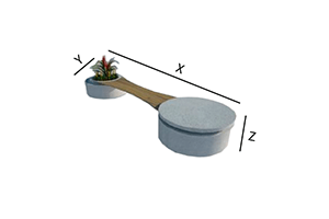 banca de concreto para jardin tipo giratoria medidas