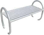 banca metálica mobiliario urbano asientos estructura tubular color gris claro urbani9
