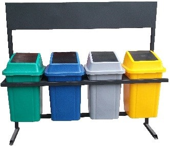 botes de reciclaje para clasificar diferentes tipos de basura organica inorganica plastico y papel