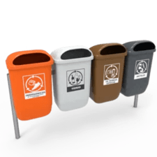botes de reciclaje para separacion de basura organica plasticos botellas, carton y vidrio