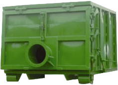 contenedor de basura metálico para aguas residuales color verde