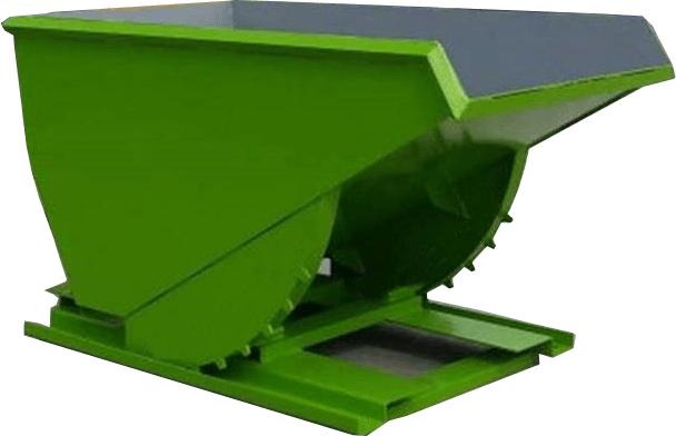 contenedor de basura metálico tolva autovaciable color amarillo