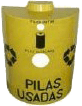 contenedor de pilas usadas con forma de pila color amarillo chica