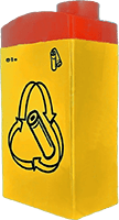 contenedor pilas usadas cuadrado símbolo reciclaje color amarillo con tapa roja probattery
