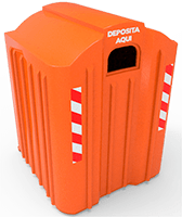 contenedor de plástico grande vanguard 2200 litros color naranja