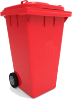 contenedores de plástico con tapa y ruedas vic 240 litros capacidad hd color rojo