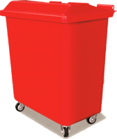 contenedores de plástico con tapa y ruedas vic 500 litros capacidad md color rojo