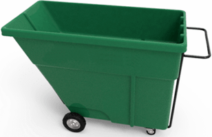 contenedores de plástico grande con ruedas volquete 500 litros md color verde