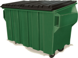contenedor de plástico con sistema de elevación para 1900 litros volumétricos de basura