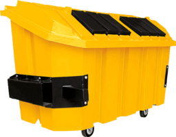 contenedores de plástico grande con tapa y ruedas con sistema de elevación vic 2000 litros capacidad md color amarillo