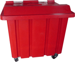 contenedores de plástico grande con tapa y ruedas vic 1000 litros capacidad md color rojo