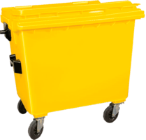contenedores de plástico grande con tapa y ruedas vic 660 litros capacidad hd color amarillo