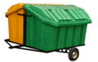 contenedores de plástico remolque vic 2000 litros color verde y amarillo