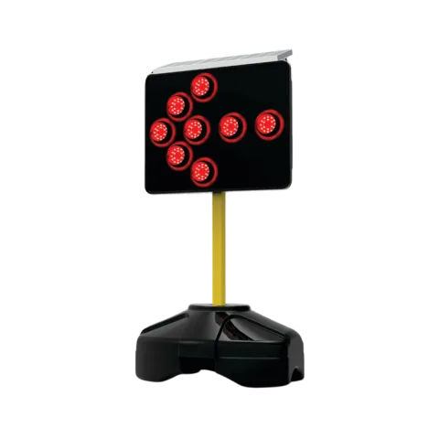 flechero solar Cluster 760 con LED y panel fotovoltaico para autopistas