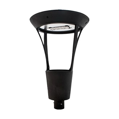 Luminaria LED Saás marca Xanthium para alumbrado público, diseño contemporáneo con potencias desde 30W hasta 100W.