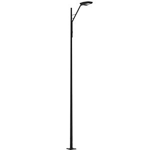 Poste metálico de alumbrado público modelo Mayal con diseño recto y brazo corto en ángulo agudo