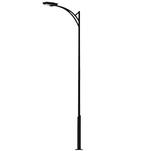 Poste metálico de alumbrado público modelo Norte con doble brazo estructural y diseño contemporáneo