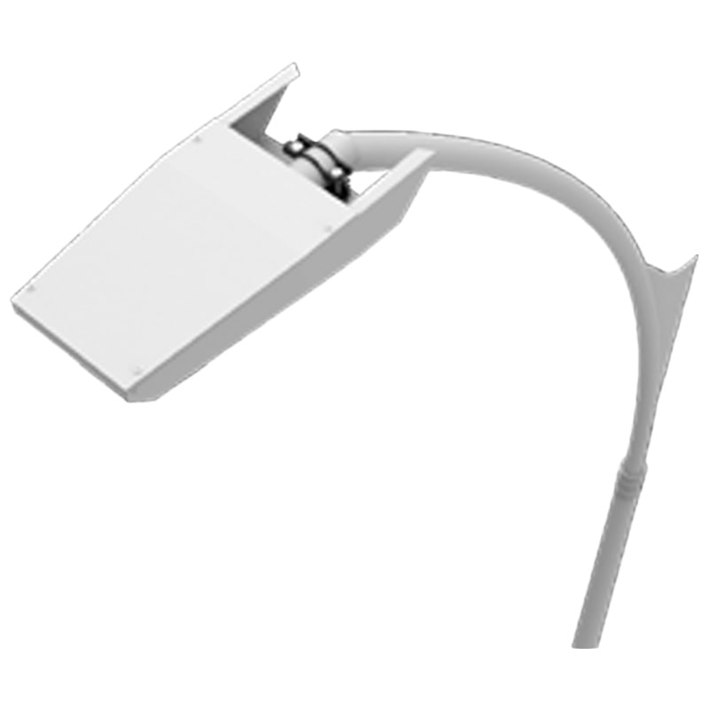 Detalle superior del poste metálico de alumbrado público modelo Querétaro